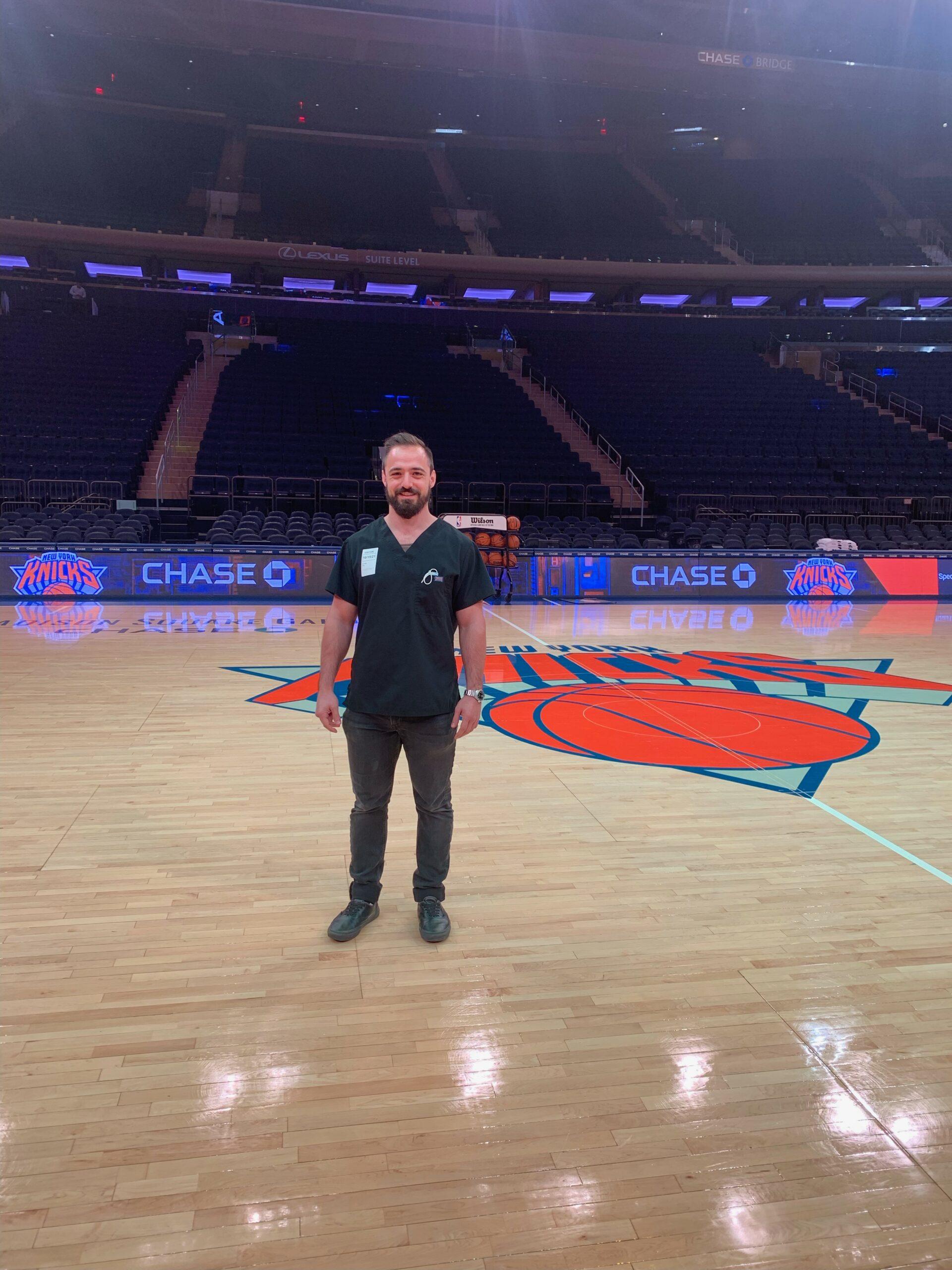 CityIR provider on the New York Knicks court at Madison Square Garden