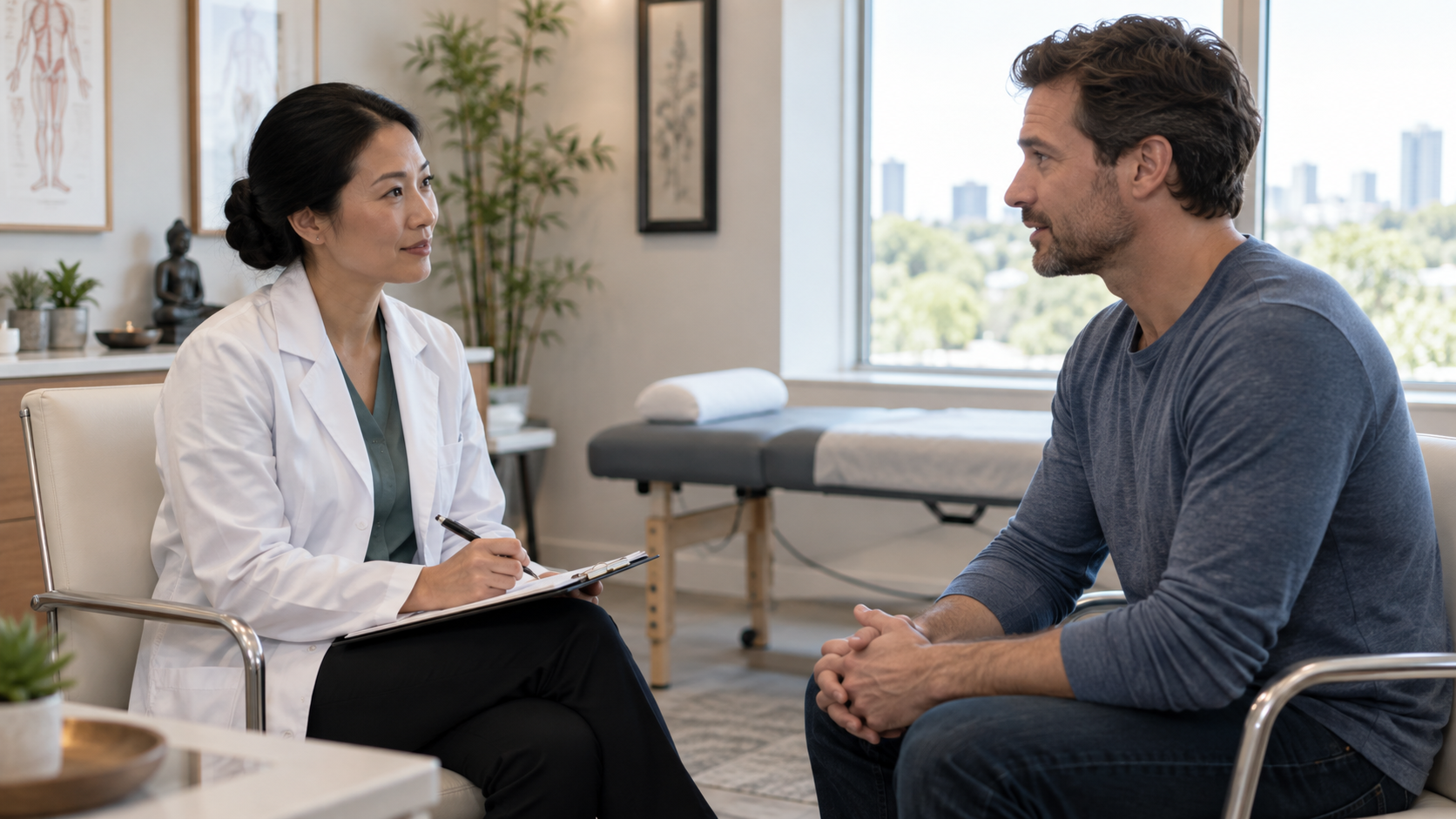 Consultation before acupuncture treatment
